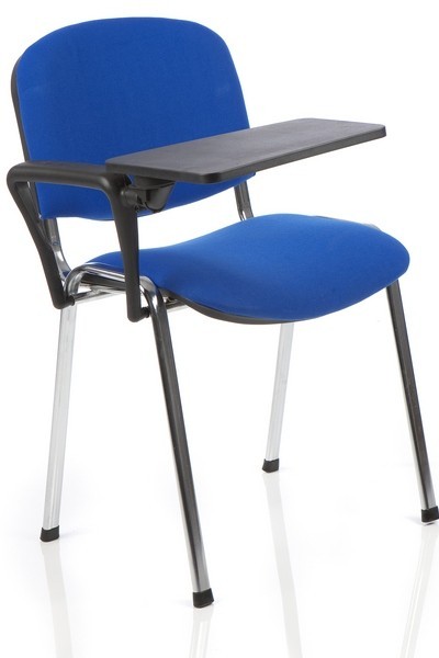 Classroom Chair - Steel Frame 45 cm Seat Height Blue | Durable Comfortable Stackable Writing Surface Ergonomic Easy Assembly