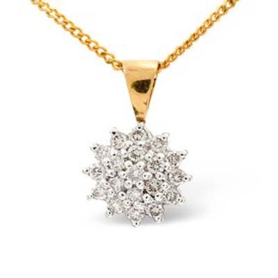 Ag Real Diamond Pressure Set Beautiful Flower Shape Pendant # AGSP0100