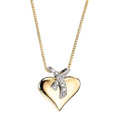 Ag Real Diamond Six Stones Multiply Heart Shape Pendant # AGSP0104