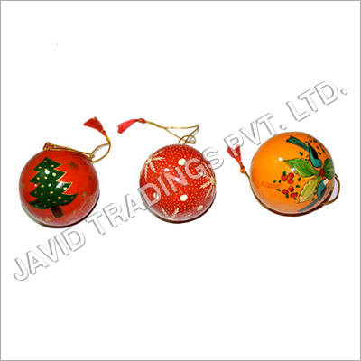 Paper Machie - Paper Mache 7-8cm Diameter, Red and Orange | Handcrafted, Hand-Painted, Eco-Friendly, Lightweight Decor