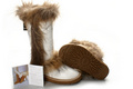 UGG Fox Fur Tall Uggs Leather Boots White