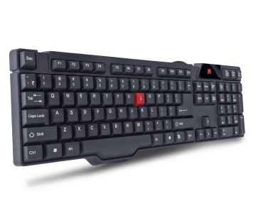 Amazer V2.0 - Black USB/PS2 Keyboard, 104 Keys | Spill Proof, Soft Feel Keys, Rupee Symbol, 10M Switch Life