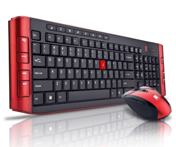 2.4 गीगाहर्ट्ज ताररहित युगल - काला लाल