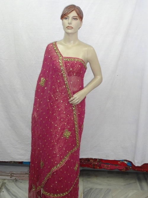 Bollywood Elite Saree - Silk, 5.5m Length X 1.2m Width, Pink With Gold Thread Embroidery | Elegant Design, Intricate Embroidery, Luxurious Feel, Perfect Fit