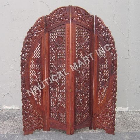 CRAVED WOODEN SCREEN HALF ROUNDED SHAPE 