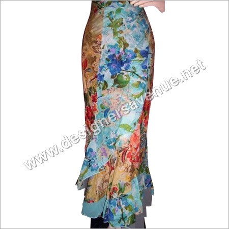 Cotton Printed Long Wrap Skirt
