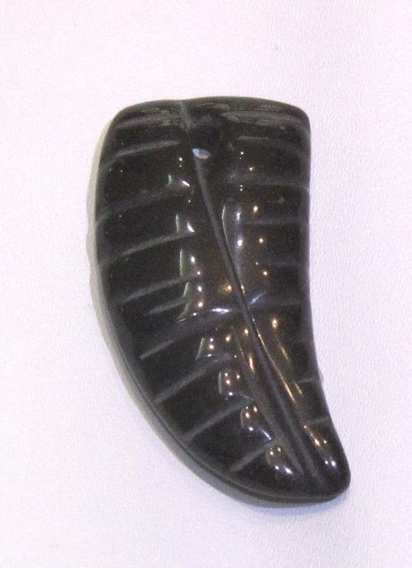 Black Agate Carved Nail Shape
