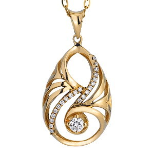 Ag Real Diamond Fashion With Center Solitaire Diamond Pendant # AGSP0110