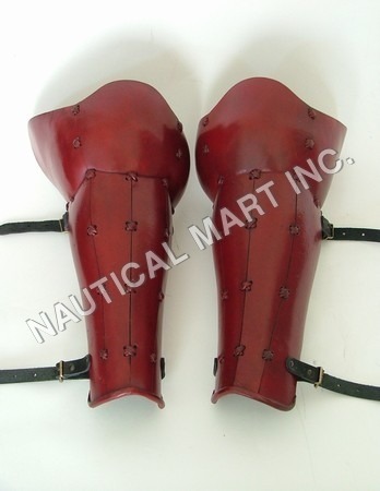 Samurai Red Knee Guard Set