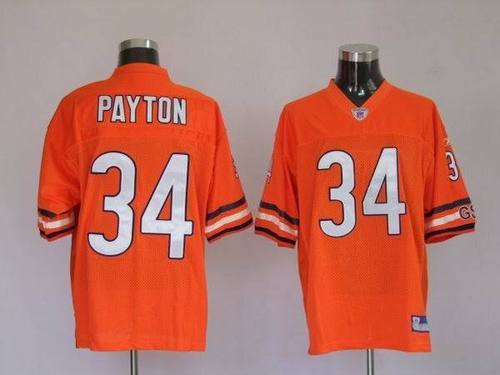 Chicago Bears #34 Walter Payton Orange NFL Authentic Jerseys