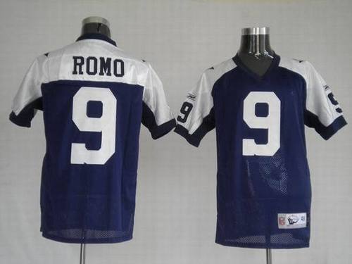 Dallas 9 Tony Romo Blue Thanksgivings NFL Authentic