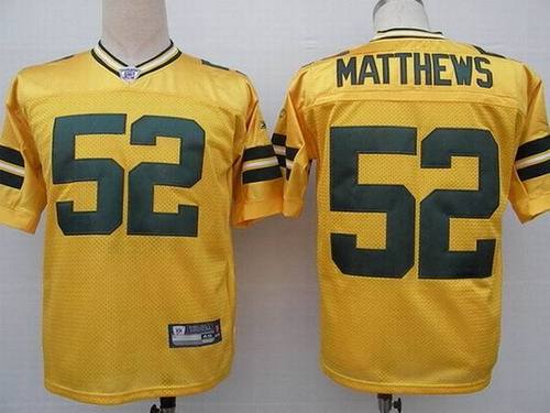 Green Bay Packers #52 Clay Matthews Yellow NFL Authentic