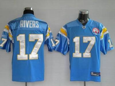 San Diego Chargers #17 Philip Rivers Light Blue 50TH NFL Authentic Jerseys