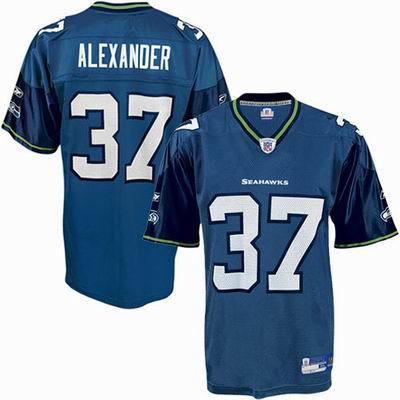 Seattle Seahawks #37 Shaun Alexander Blue NFL Authentic Jerseys