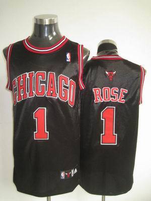 Chicago Bulls #1  Rose Black NBA Jerseys