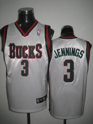 Milwaukee Bucks #3 Brandon Jennings White NBA Jerseys