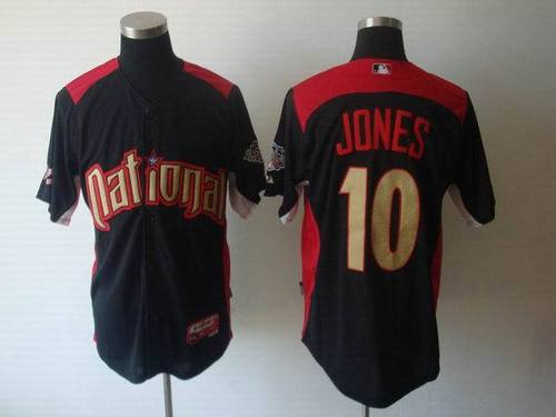 Atlanta Braves #10 Chipper Jones Black MLB Jerseys