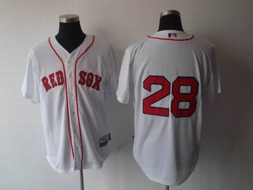 Boston Red Sox #28 Adrian Gonzalez White MLB Jerseys