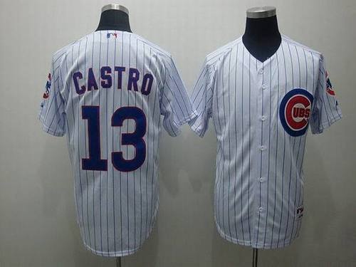 Chicago Cubs #13 Starlin Castro White MLB Jerseys