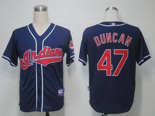 Cleveland Indians #47 Shelley Duncan Dark Blue MLB Jerseys