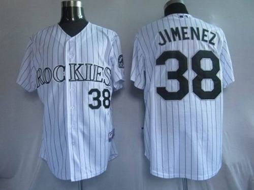 Colorado Rockies #38 Ubaldo Jimenez White MLB Jerseys