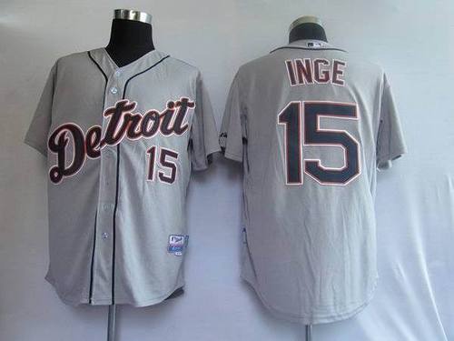 Detroit Tigers #15 Brandon Inge Grey MLB Jerseys