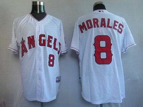 Los Angeles Angels of Anaheim #8 Kendry Morales White MLB Jerseys