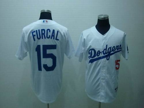 Los Angeles Dodgers #15 Rafael Furcal White MLB Jerseys
