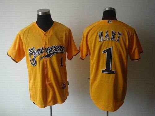 Milwaukee Brewers #1 Corey Hart Yellow MLB Jerseys
