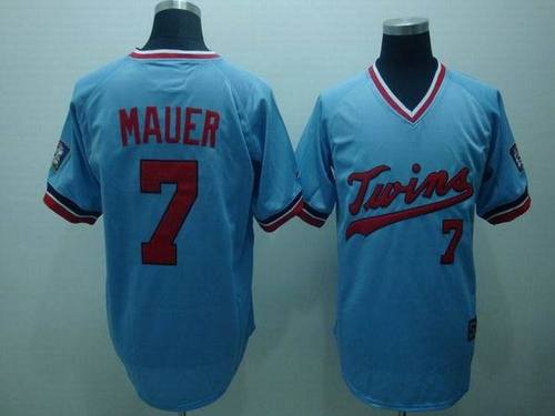 Minnesota Twins #7 Joe Mauer Light Blue MLB Jerseys