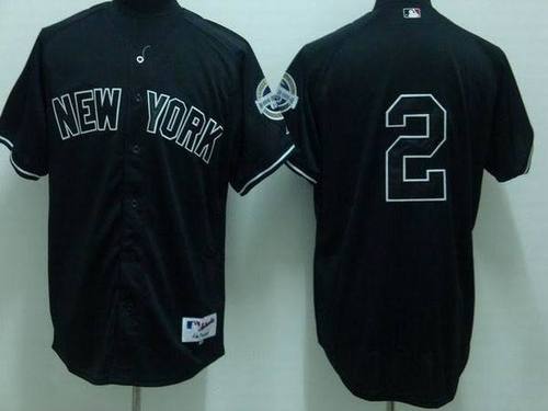 New York Yankees #2 Derek Jeter Black MLB Jerseys
