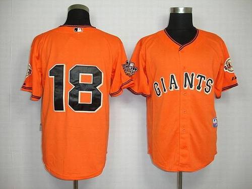 San Francisco Giant #18 Matt Cain Orange MLB Jerseys