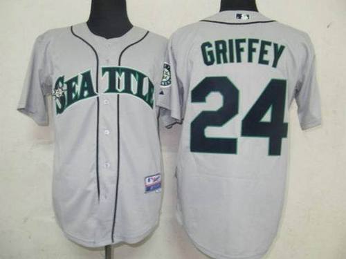 Seattle Mariners #24 Ken Griffey Grey MLB Jerseys