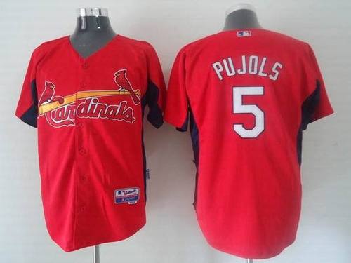 St Louis Cardinals #5 Albert Pujols Red MLB Jerseys