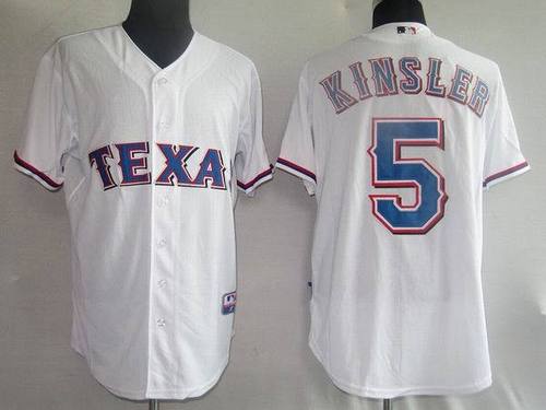 Texas Rangers #5 Ian Kinsler White MLB Jerseys