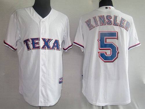 Texas Rangers #5 Ian Kinsler White MLB 