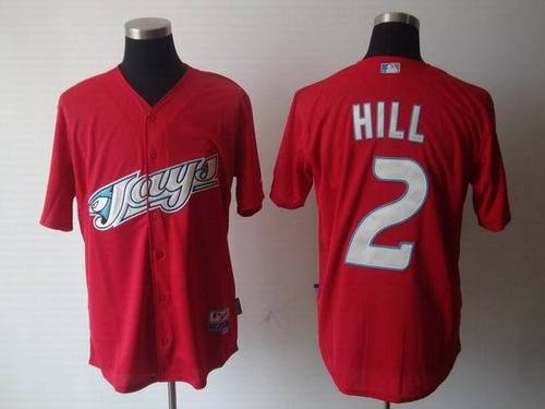 Toronto Blue Jays #2 Aaron Hill Red MLB Jerseys