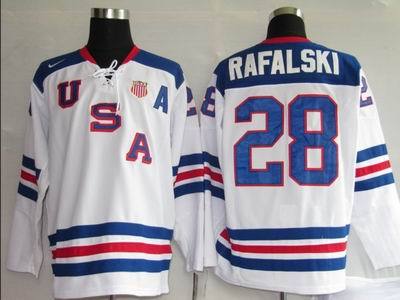 2010 Olympic Team USA #28 Brian Rafalski White NHL Jerseys