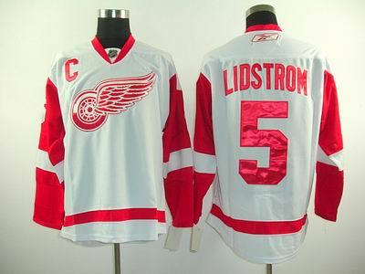 Detroit Red Wings #5 Nicklas Lidstrom White NHL Jerseys