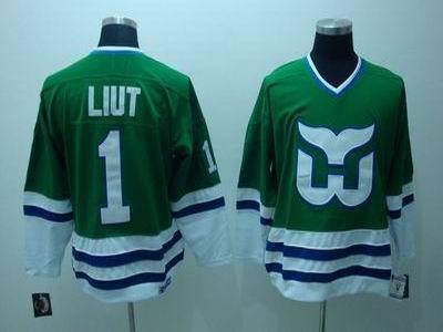 Hartford Whalers #1 Mike Liut Green CCM NHL Jerseys