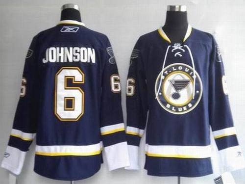 St. Louis Blues #6 Erik Johnson Blue Third NHL Jerseys