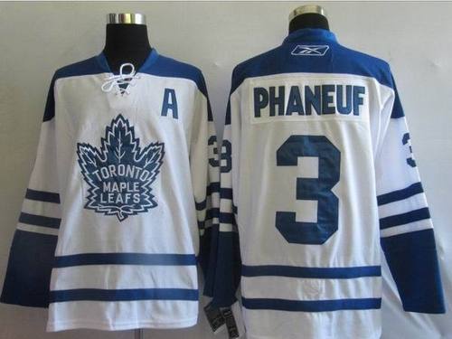 Toronto Maple Leafs #3 Dion Phaneuf White Third A Patch NHL Jerseys