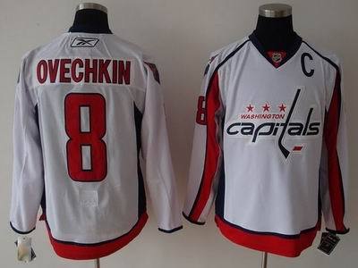 Washington Capitals #8 Alex Ovechkin White NHL Jerseys