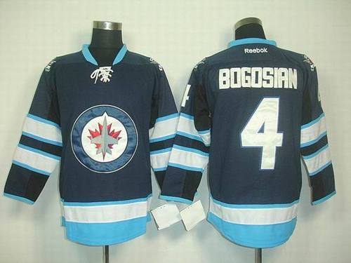 Winnipeg Jets #4 Zach Bogosian Dark Blue 2011-12 NHL Jerseys