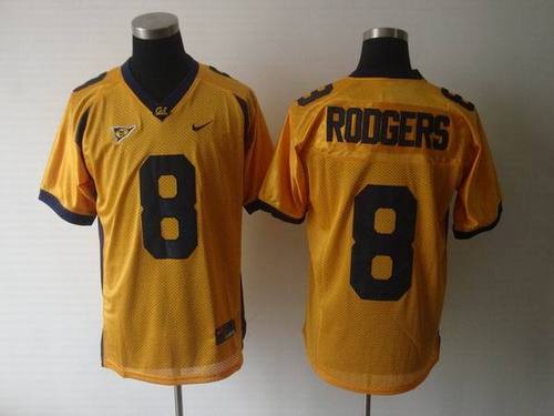 NCAA California Golden Bears #8 Aaron Rodgers Golden Jerseys