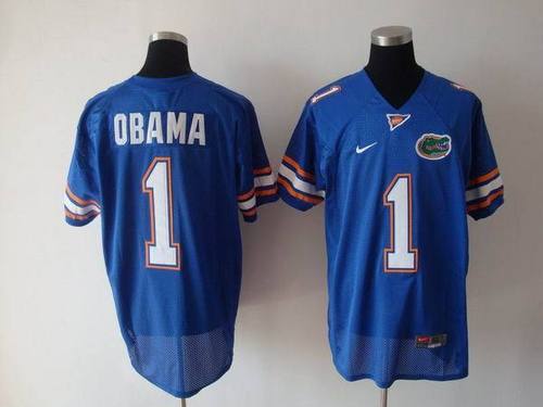 NCAA Florida Gators #1 Barack Obama Blue Jerseys