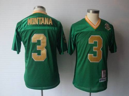 NCAA Notre Dame Fighting Irish #3 Joe Montana Green Youth Kids Jerseys