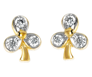 Ag Real Diamond Fancy Leaf Shape Earring # AGSE0007