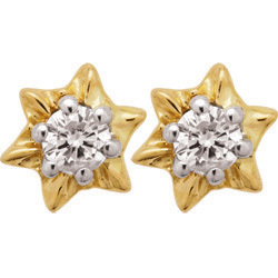 Ag Real Diamond Solitaire Star Diamond Earring # AGSE0017