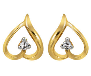 Ag Real Diamond Two Stone Leaf Earring # AGSE0026